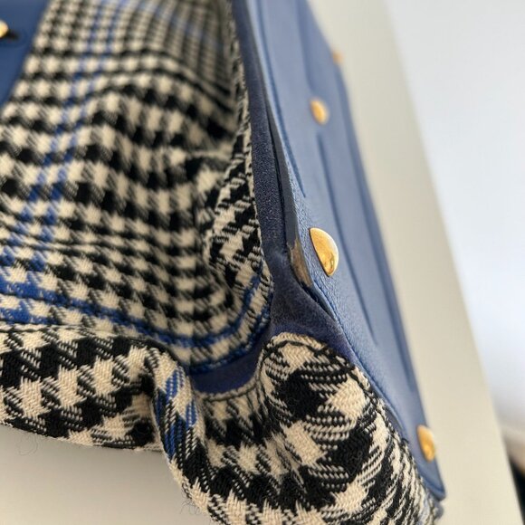 Authentic YSL Muse Two Houndstooth Leather Top Handle Bag - Picture 8 of 11